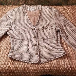 Neiman Marcus silk plaid jacket 8